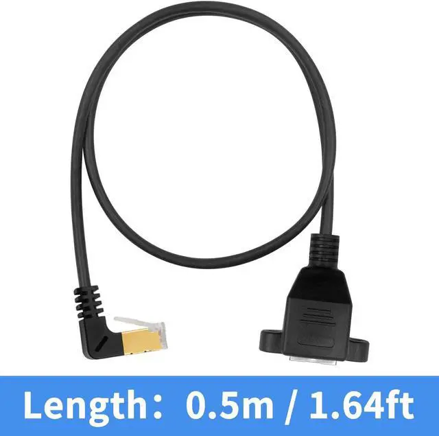 Alt view image 7 of 7 - Duttek Ethernet Adapter 90 Degree Cable, Cat8 Extreme Thin Down Angled RJ45 Male to Female Network Extension Cable, with Screw Panel Mount, for Hub, routers Etc 1.65ft/50CM