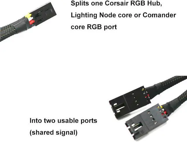 Alt view image 2 of 2 - Angitu 10CM for Corsair RGB Fan Hub 3Pin 4Pin Splitter Adapter Cable for Corsair Lighting Node Pro Commander Pro Core to Standard ARGB 3-Pin 5V (4P female-2pcs 4P Male)