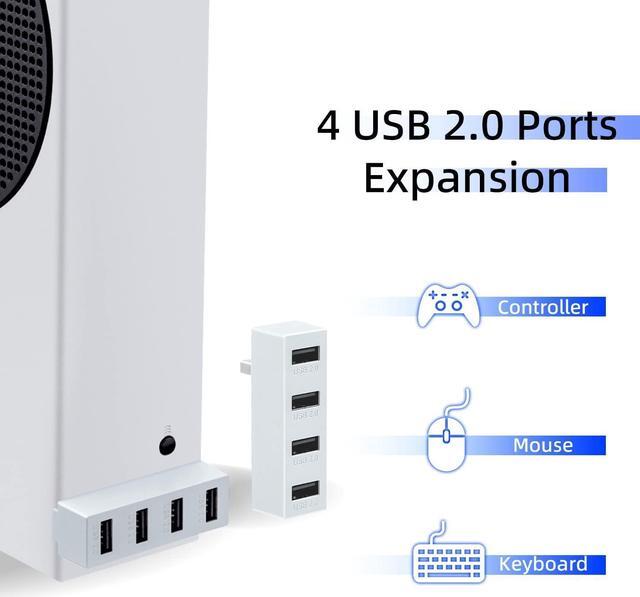 Alt view image 3 of 7 - Mcbazel 4 Ports USB Hub 2.0 for Xbox Series S, Portable High Speed USB Hub Splitter Expansion Adapter Accessories Compatible with Xbox Series S Console Only - White