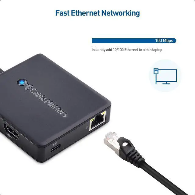 Alt view image 5 of 7 - Cable Matters USB C Hub with HDMI, DisplayPort, VGA, USB 2.0, Fast Ethernet, 60W Charging - Thunderbolt 4 / USB4 / Thunderbolt 3 Port Compatible with MacBook Pro, Dell XPS, HP Spectre x360 and More