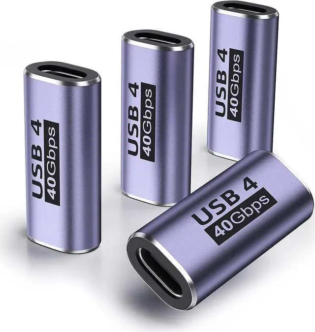 Main image of DuHeSin USB C Female to Female Adapter (4 Pack) USB C Coupler with 40 Gbps PD 100W 8K 60hz Video Compatible for Thunderbolt 4/3, MacBook Pro/Air, USB-C HUB and More Type C Devices