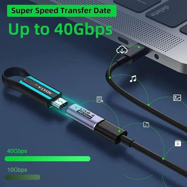 Alt view image 5 of 7 - DuHeSin USB C Female to Female Adapter (4 Pack) USB C Coupler with 40 Gbps PD 100W 8K 60hz Video Compatible for Thunderbolt 4/3, MacBook Pro/Air, USB-C HUB and More Type C Devices