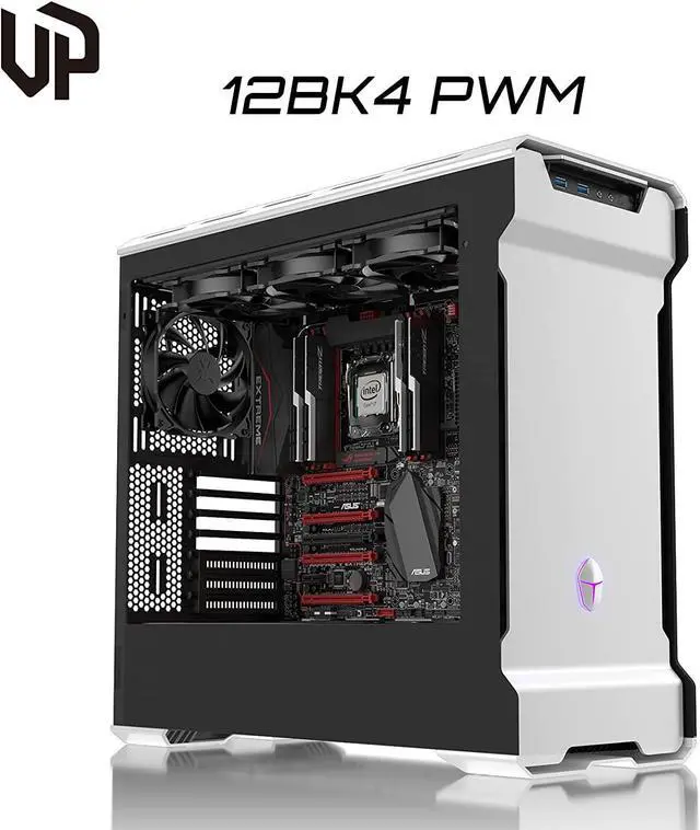 Alt view image 6 of 7 - uphere 5-Pack PWM 4PIN Long Life Computer Case Fan 120mm Cooling Case Fan for Computer Cases Cooling,12BK4-5