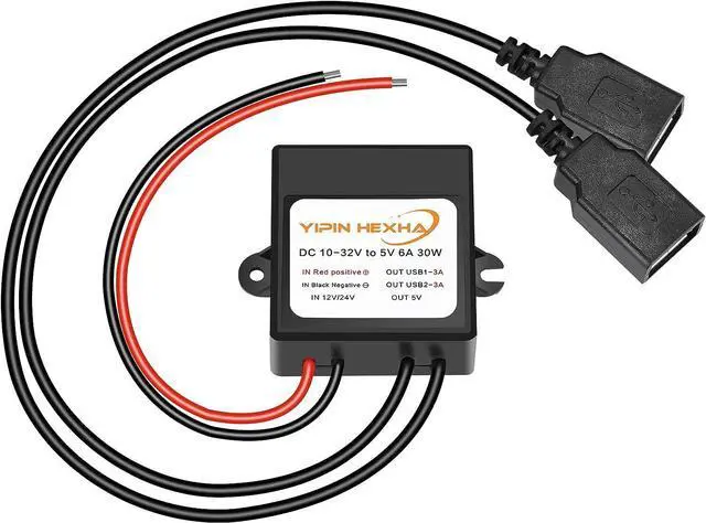 Main image of DC Converter 12V 24V to 5V 6A 30W Dual USB Female DC DC Buck Converter Power Adapter Step Down Module