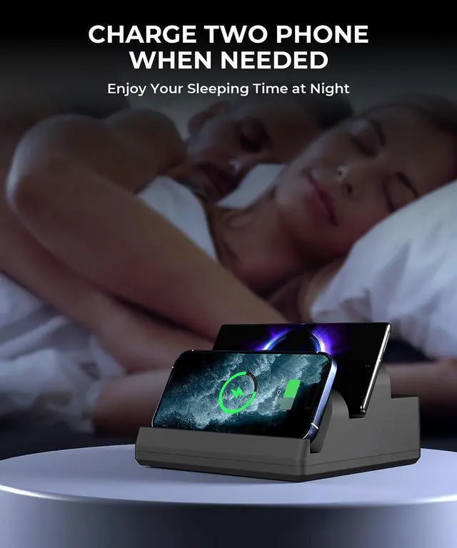 Alt view image 4 of 7 - FORYOU Charger Station Wireless Charger Phone with QC/PD Ports, 8 in 1 Fast Charging Pad Wireless Phone Charger for iWatch/Airpods/Samsung/Android/iPhone 14 13 12 for Travel Essentials