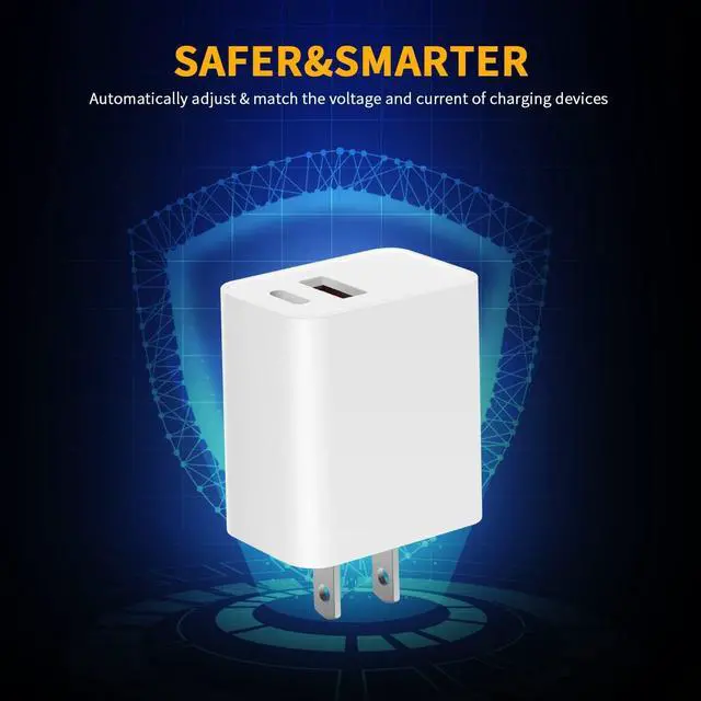 Alt view image 3 of 6 - USB C Charger Block, Apple Watch Se Charger, 2023 Upgrade Dual Port Fast Charging Block Cube Box Brick Plug Adapter Compatible with New Apple Watch SE Series 8 7 6 5, iPhone 14 Pro Max, White