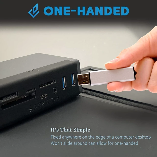 Alt view image 5 of 7 - DEZCTOP USB 3.2 Gen 2 Clamp Hub 7-in-1 Adapter with Card Reader Speeds up to 10Gbps, 4.92Ft USB-C Cable and USB-A Adapter USB Splitter Compatible with all USB-A/USB-C laptops for Windows, macOS, Linux