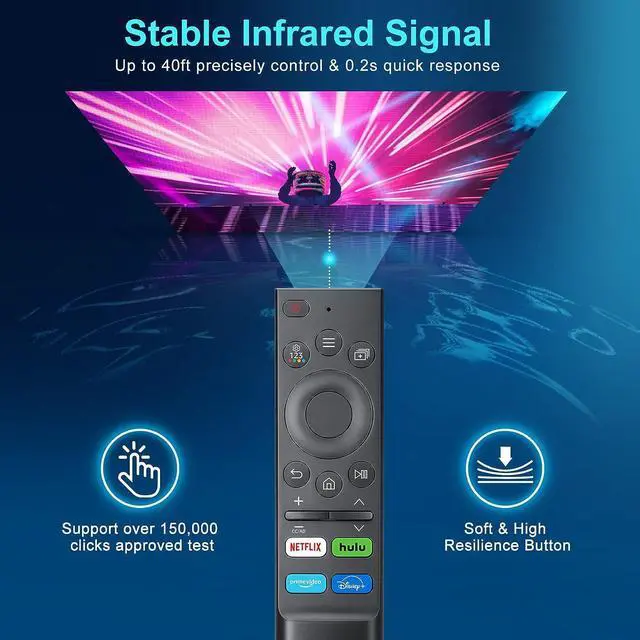 Alt view image 5 of 7 - Universal Replacement Remote for Samsung-TV-Remote, Compatible All Samsung Frame Serif Crystal UHD Neo QLED OLED 4K 8K Smart TVs Monitors G65B G7 G70B G85SB M70B M8 S55BG97