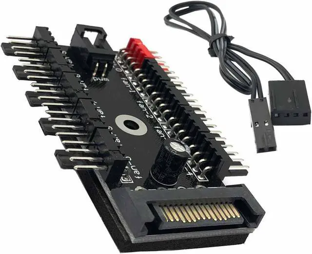 Main image of FainWan 1-Pack 10 Way 4Pin PWM PC Fan Hub with Cable Computer Cooling Fan Power Cable Extender PCB Adapter SATA 1 to 10 Multi Way Splitter