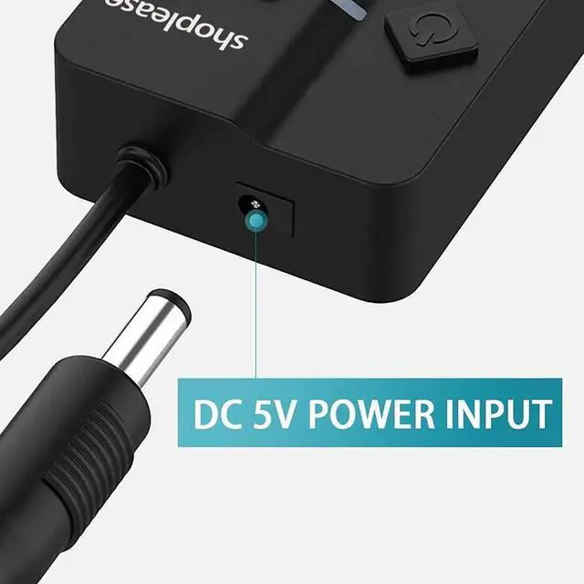 Alt view image 5 of 7 - 7-Port USB 3.0 Hub with Individual Power Switches and LED Lights, High-Speed Data Hub Splitter Portable USB Extension Hub for PC Laptop and More (No Power Adapter)