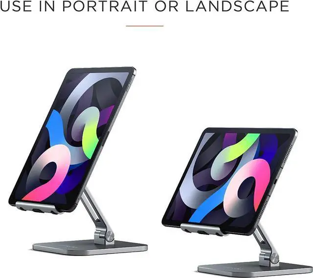 Alt view image 2 of 7 - Satechi Aluminum Desktop Stand - Adjustable Tablet Mount with Protective Grips - Compatible with All iPad and Tablet Models, iPad Pro M2/ M1, iPad Air M1, iPad Mini