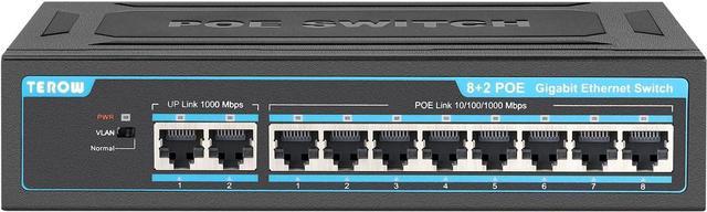 Switch Ethernet 2 + 8 ports POE 10/100 Mbps 802.3af