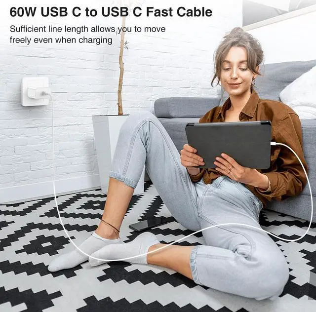 Alt view image 7 of 7 - iPad Pro Charger Fast Charging,[Apple Certified]2Pack 10ft iPad Charger Cord Cable with USB C Block Plug for iPad Pro 2022/2021/2020/2018 12.9/11/10.9 inch,5/4/3/2/1th Generation,Air 5/4th,Mini 6 Gen