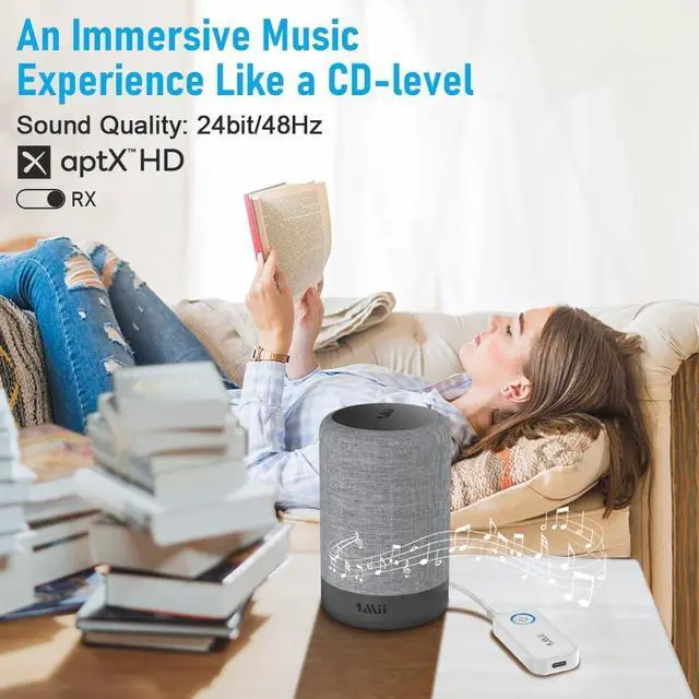 Alt view image 6 of 7 - 1Mii Bluetooth 5.3 Transmitter Receiver for Airplane/TV to 2 Headphones/AirPods, Dual Links Wireless Audio Adapter w/aptx Low Latency/HD/AptX Adaptive, 3.5mm Aux Bluetooth Adapter for Cars, Gym, Boat