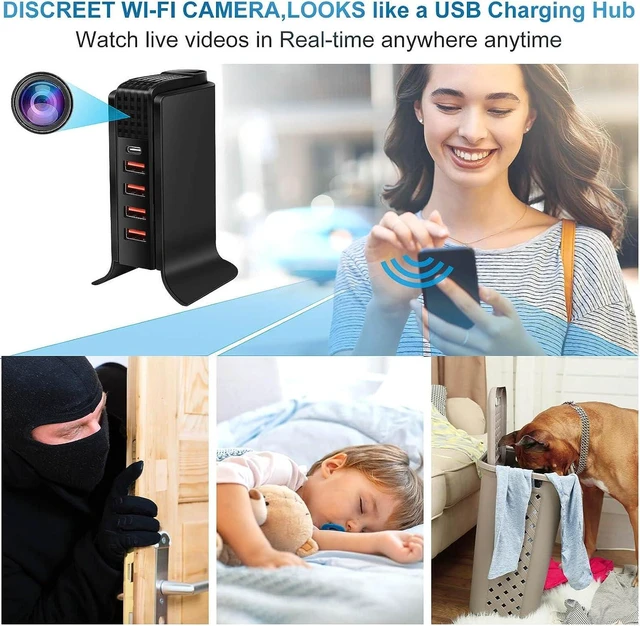 Alt view image 4 of 6 - RJBYU Hidden Camera | Spy Camera | Spy Camera Charger | Wireless Hidden Camera | Secret Camera 1080p Full HD | Wi-Fi Hidden Nanny Camera | Surveillance Camera | USB Charger Camera | Hidden Cam