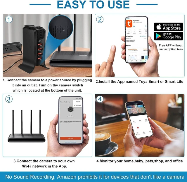 Alt view image 5 of 6 - RJBYU Hidden Camera | Spy Camera | Spy Camera Charger | Wireless Hidden Camera | Secret Camera 1080p Full HD | Wi-Fi Hidden Nanny Camera | Surveillance Camera | USB Charger Camera | Hidden Cam
