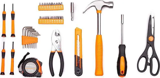 Alt view image 3 of 5 - 39 Piece Tool Set General Household Hand Kit with Plastic Toolbox Storage Case Orange