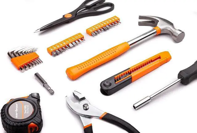 Alt view image 5 of 5 - 39 Piece Tool Set General Household Hand Kit with Plastic Toolbox Storage Case Orange