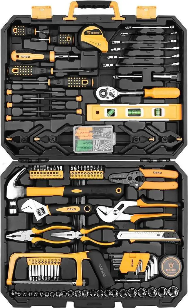 Main image of DEKOPRO 228 Piece Socket Wrench Auto Repair Tool Combination Package Mixed Tool Set Hand Tool Kit with Plastic Toolbox Storage Case