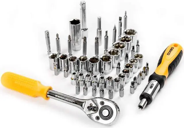 Alt view image 3 of 7 - DEKOPRO 228 Piece Socket Wrench Auto Repair Tool Combination Package Mixed Tool Set Hand Tool Kit with Plastic Toolbox Storage Case