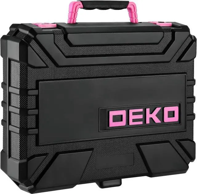 Alt view image 6 of 6 - DEKOPRO Drill Set: Tool Set with 8V Pink Cordless Drill, Home Tool Kit with Drill, Hand Tool Kits for Women 126 Piece