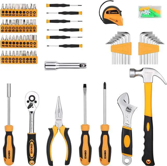 Alt view image 3 of 7 - DEKOPRO 158 Piece Tool Set-General Household Hand Tool Kit,Auto Repair Tool Set, with Plastic Toolbox Storage Case