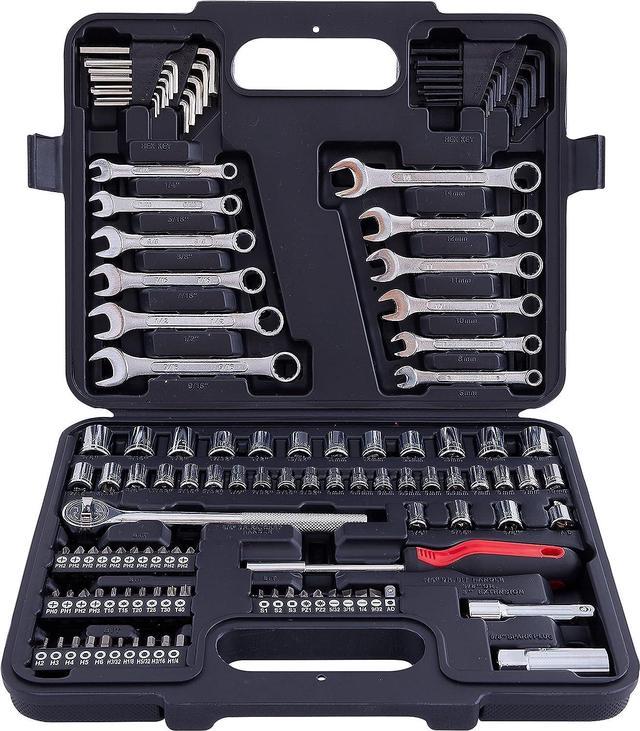 Hex key 3/8 inch socket set (extended, 7 pieces) in plastic box