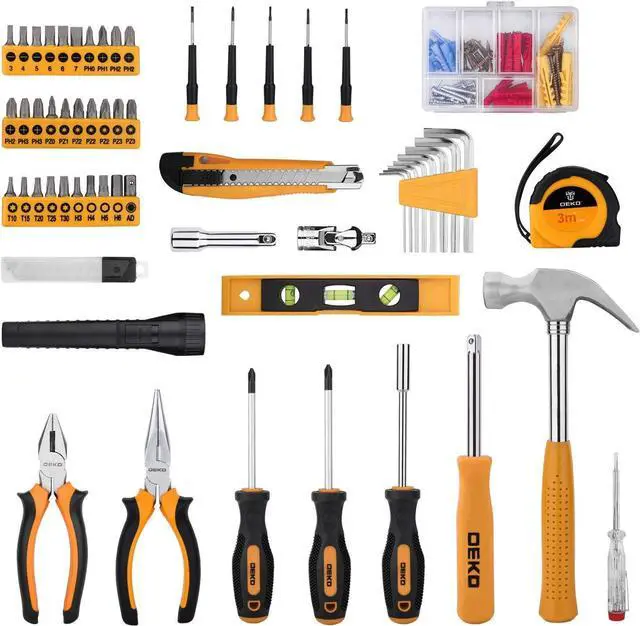 Alt view image 3 of 7 - DEKOPRO 208 Piece Tool Set,General Household Hand Tool Kit, Auto Repair Tool Box with Plastic Toolbox Storage Case