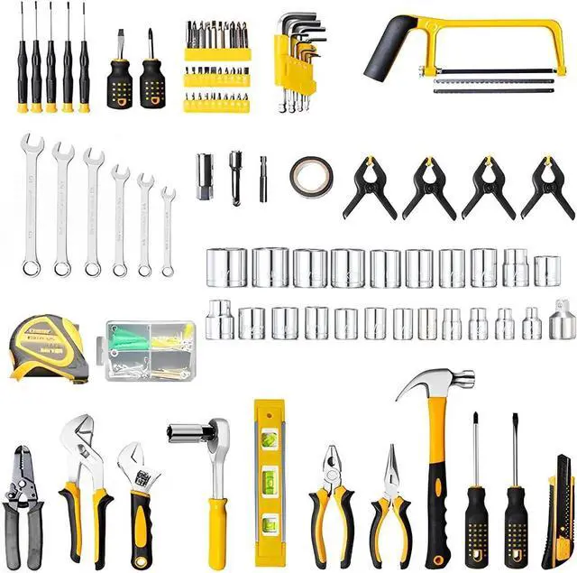 Alt view image 7 of 7 - 168 Piece Socket Wrench Auto Repair Tool Combination Package Mixed Tool Set Hand Tool Kit with Plastic Toolbox Storage Case
