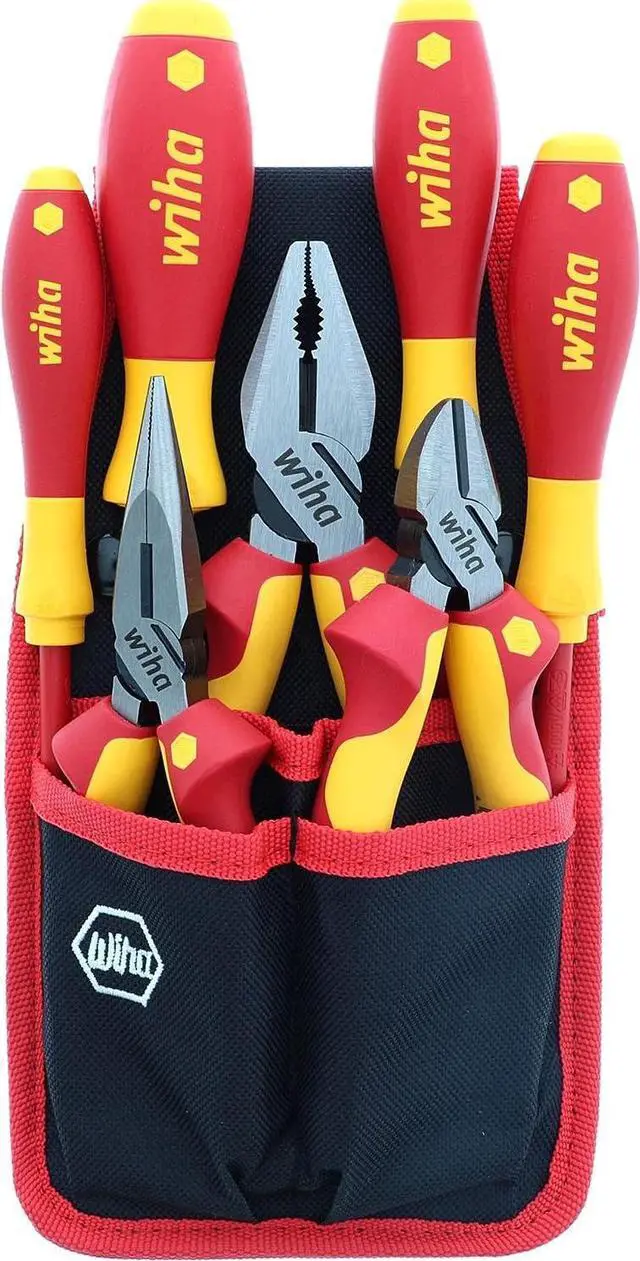 Main image of Wiha 32985 7 Piece Insulated Industrial Pliers/Cutters/Drivers Belt Set