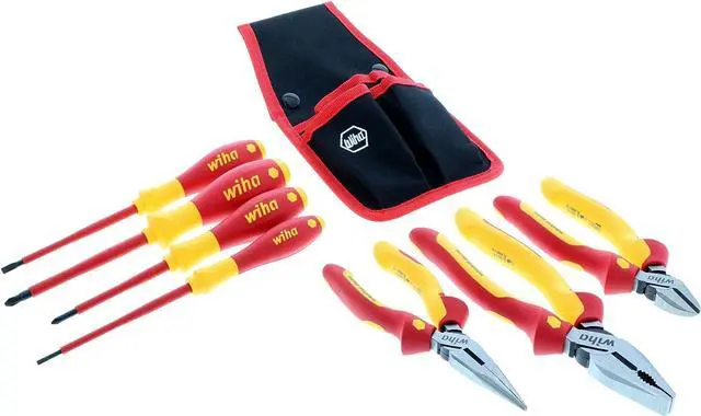 Alt view image 2 of 2 - Wiha 32985 7 Piece Insulated Industrial Pliers/Cutters/Drivers Belt Set