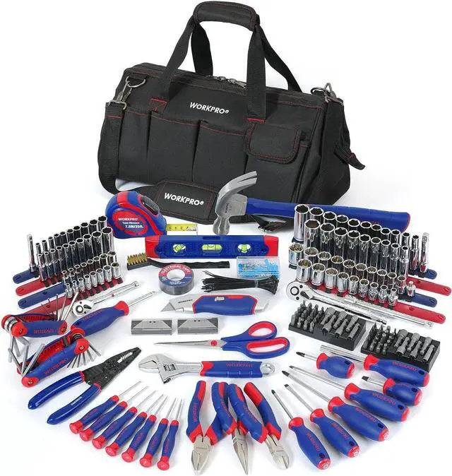Main image of WORKPRO Home Tool Kit, 322PCS Home Repair Hand Tool Kit Basic Household Tool Set with Carrying Bag