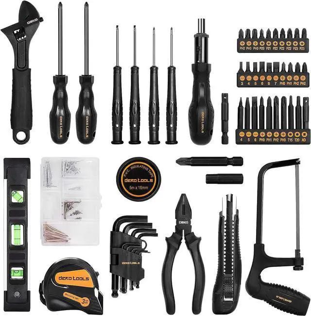 Alt view image 3 of 7 - DEKOPRO 218-Piece General Household Hand Tool kit, Professional Auto Repair Tool Set for Homeowner, General Household Hand Tool Set with Plier, Screwdriver Set, Socket Set, with Portable Storage Case