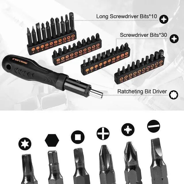 Alt view image 6 of 7 - DEKOPRO 218-Piece General Household Hand Tool kit, Professional Auto Repair Tool Set for Homeowner, General Household Hand Tool Set with Plier, Screwdriver Set, Socket Set, with Portable Storage Case