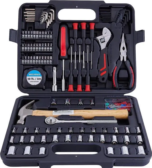 Main image of MECHMAX Home Repair Tool Set 149 Piece with Tool Box Storage Case, for Household, Garage, Car, Apartment, Office, Dorm, New House, Back to School, and as A Gift