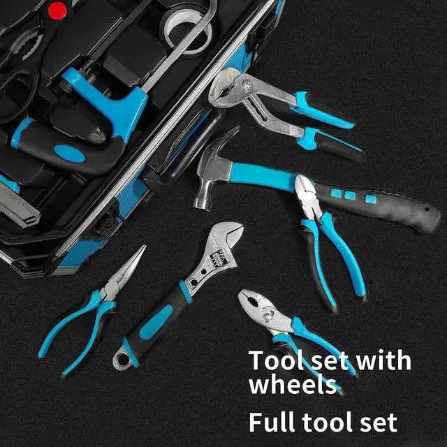 Alt view image 3 of 6 - Arcwares 799pcs Aluminum Trolley Case Tool Set Silver, House Repair Kit Set, Household Hand Tool Set, with Tool Belt,Gift on Father's Day, Valentine's Day, Christmas