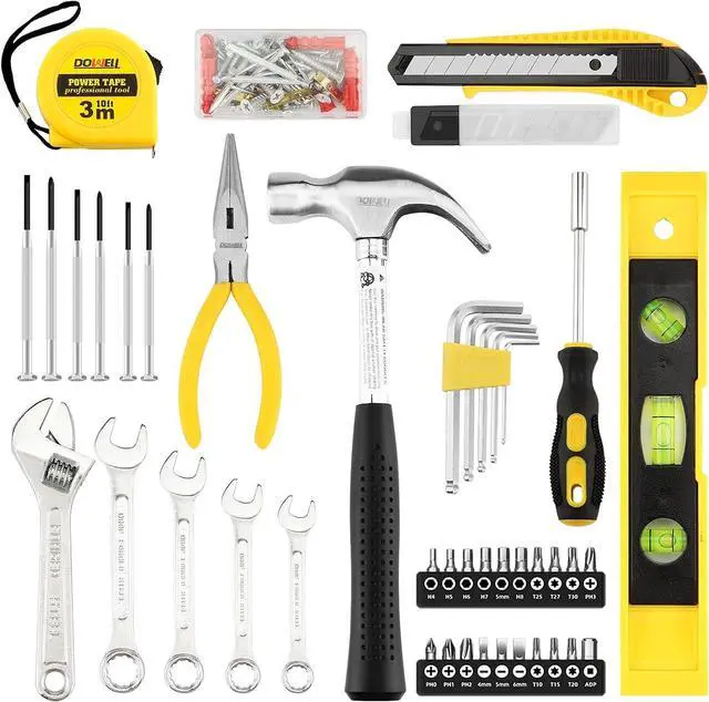 Alt view image 2 of 7 - DOWELL 90 Piece Tool Set Home Repair Hand Tool Kit with Wrench Sets Plastic Tool Box Storage Case