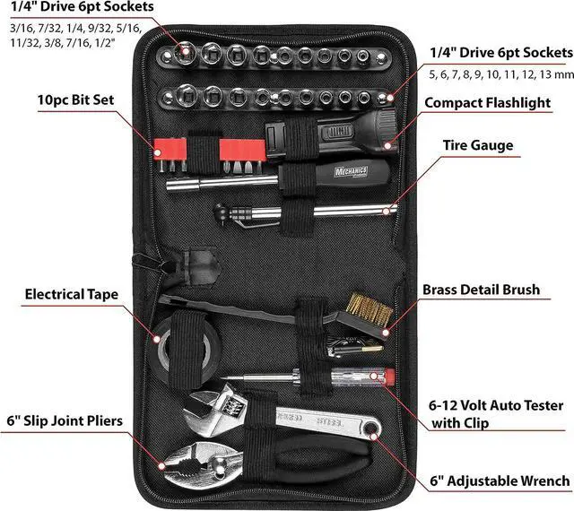 Alt view image 3 of 7 - Performance Tool W1197 38 Piece Compact Tool Set with Zipper Case
