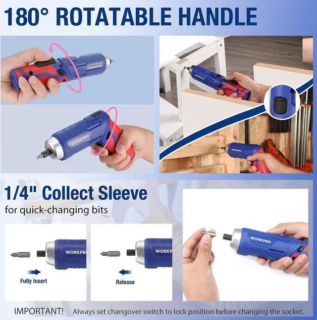 Alt view image 4 of 7 - Home Tool Kit with 3.7V Rotatable Electric Screwdriver 18PCS General Household Tool Kit with Toolbox Rechargeable Electric Screwdriver Kit Basic Portable Tool Set for Dorm Garage DIY