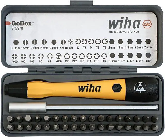 Main image of Wiha 75979 36 Piece GoBox Electronics ESD Precision Micro Bit Set