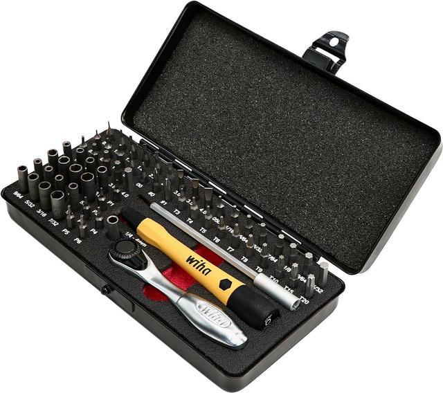 Wiha 75965 65 Piece System 4 ESD Safe Master Technician Ratchet and MicroBits  Set 