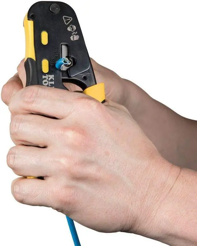 Alt view image 4 of 6 - Klein Tools 80024 Racheting Data Cable and CAT6 Plug 50-Pack Tool Kit, Pass Thru Installation Tool Kit, 2-Piece