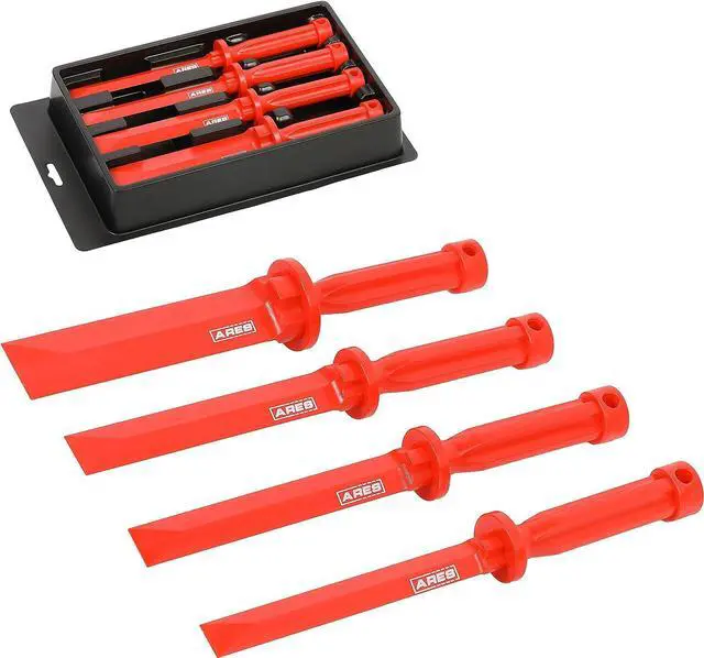 Main image of ARES 10083  4-Piece Non-Marring Scraper Chisel Set  Thermoplastic Construction Resists Flexing and Breaking  Safely Removes Debris, Adhesives, Film, Deposits and More from a Variety of Surfaces