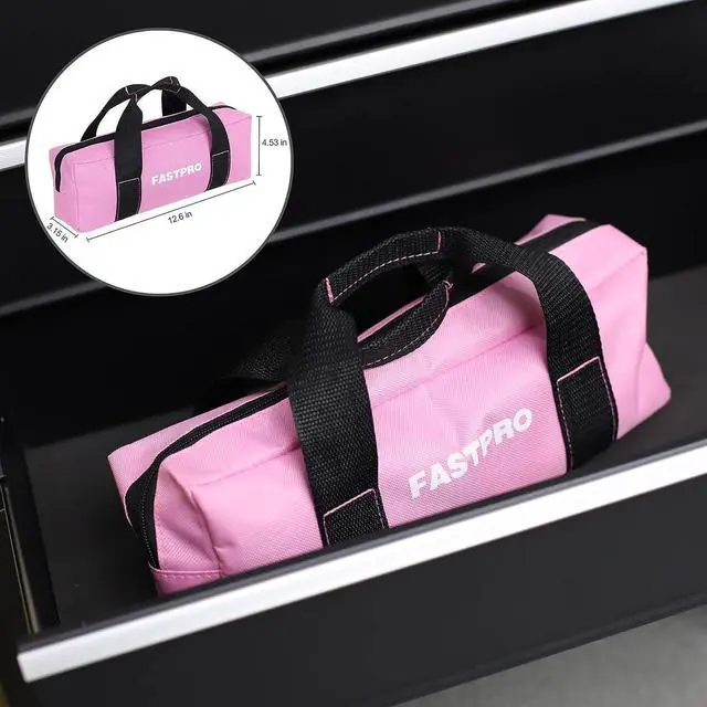 Alt view image 7 of 7 - FASTPRO 7-Piece Pink Tool Kit, Household Tool Set for women, Basic Hand Tools for Home Maintenance & Repairing, Includes Small Tool Bag
