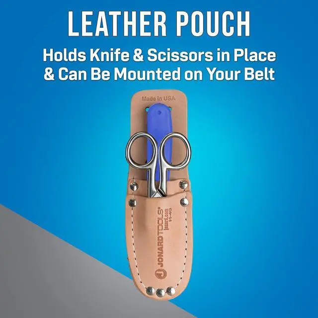 Alt view image 4 of 6 - Jonard Tools TK-400 3 Piece Splicers Kit with included Splicing Knife, Electrician's Scissors, and Leather Pouch