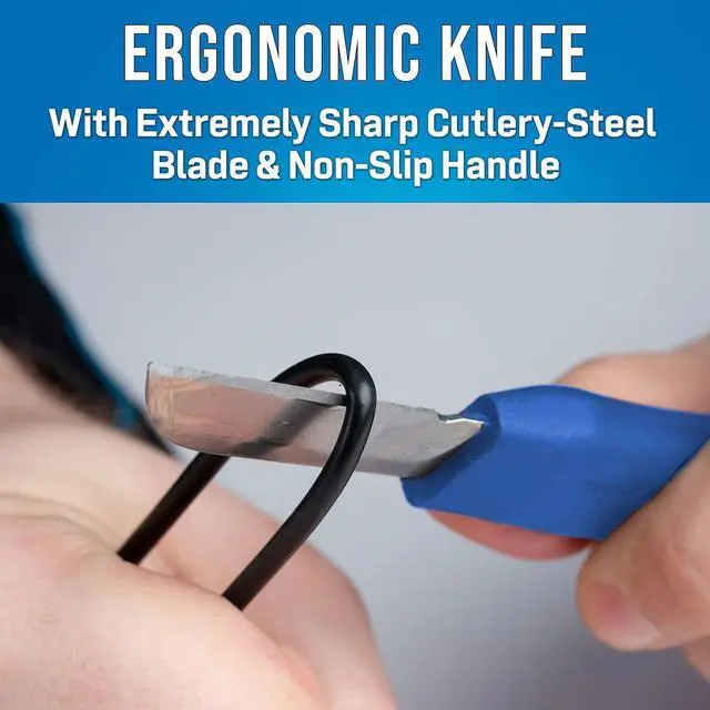 Alt view image 2 of 6 - Jonard Tools TK-400 3 Piece Splicers Kit with included Splicing Knife, Electrician's Scissors, and Leather Pouch