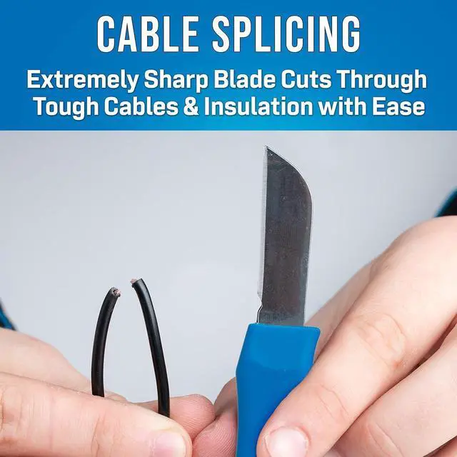 Alt view image 5 of 6 - Jonard Tools TK-400 3 Piece Splicers Kit with included Splicing Knife, Electrician's Scissors, and Leather Pouch