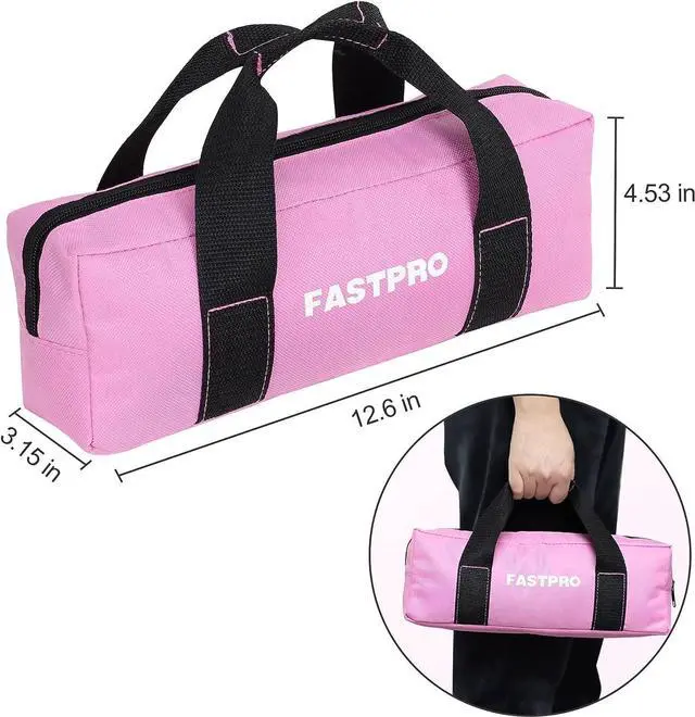 Alt view image 7 of 7 - FASTPRO 33-Piece Pink Tool Kit, Household Tool Set with Screwdriver Bits Holder Set, Basic Hand Tools for Women with tool bag