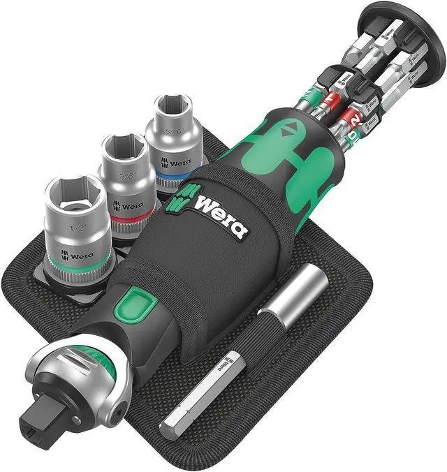Main image of Wera 05004283001 8009 Zyklop Pocket Set Imperial 2, Ratchet set, 18 pieces