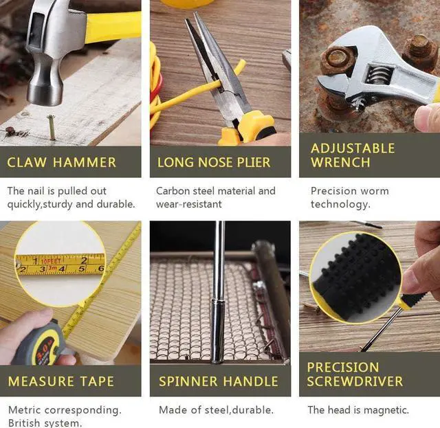 Alt view image 4 of 6 - SONGWAY Small Household Mechanic Tool Set - 108 Piece Tool Box Set, Basic Home Tool Kit, Car Tool Set, Mechanic Hand Tool Kit, Tool Kit for Home